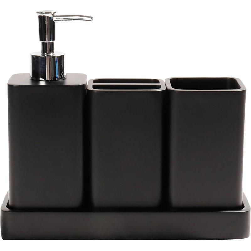 4-piece Black Bathroom Accessories Set 