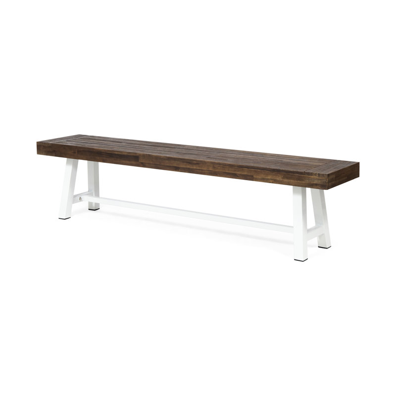 Banc de salle à manger en bois avec assise à lattes en bois 74