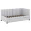 Lit de jour simple rembourré, canapé-lit en tissu de lin avec lit gigogne pour la chambre à coucher, support à lattes de bois, aucun sommier nécessaire-936700999