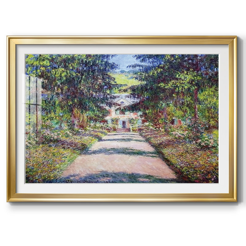 Sentier dans le jardin de Monet à Giverny, 1900, reproduction d'art sur papier, Or, H 15 po x l 21 po x P 1,5 po