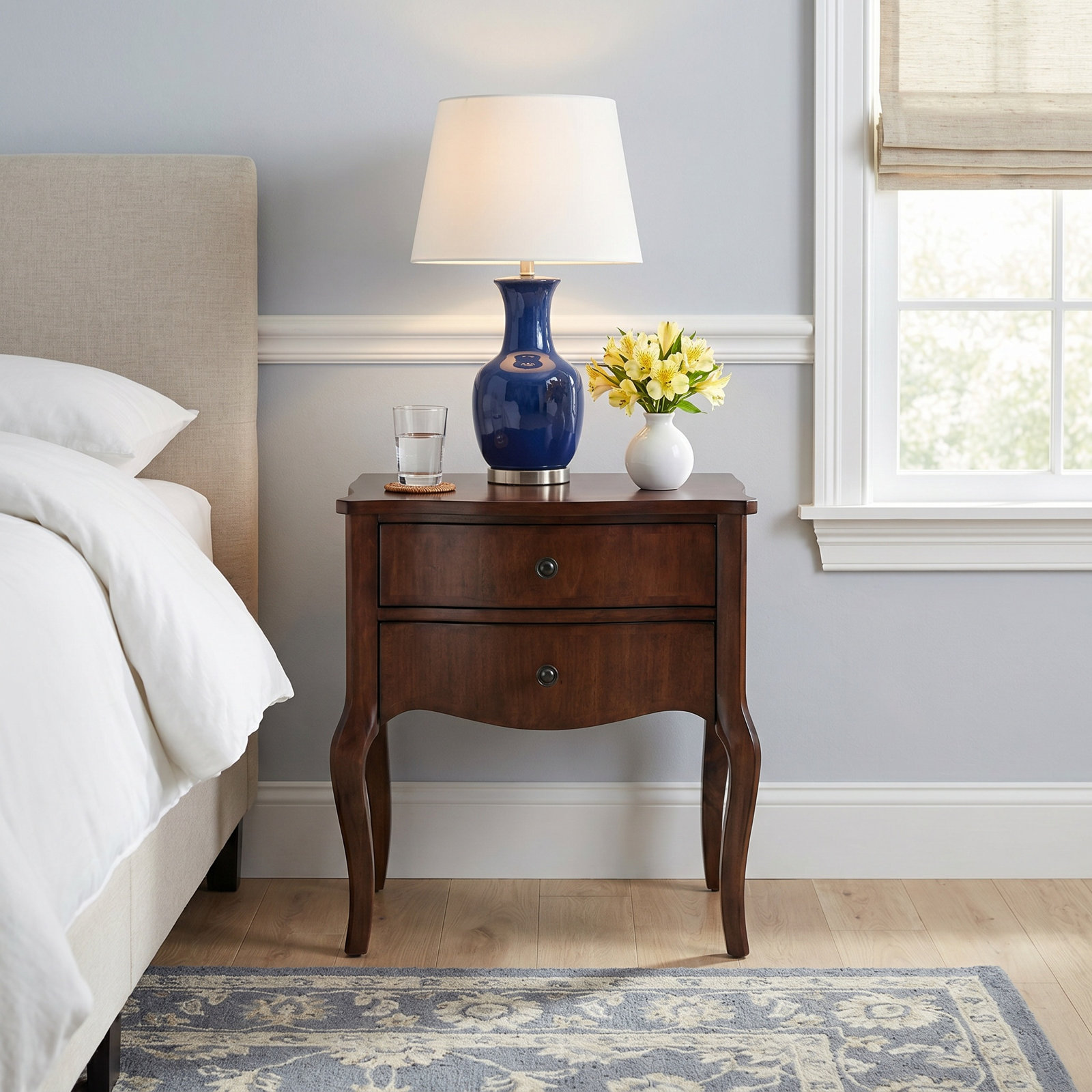 2-Drawer Mahogany Nightstand