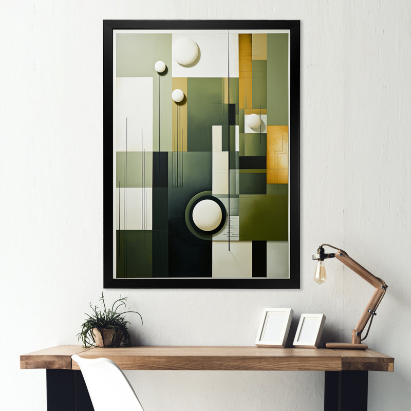 Jaimmie " Golf Harmonious Collage I ", 32" H x 24" W x 1" D, Black Picture Framed