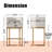 Modern Bar stool,Barrel Counter Height Bar Stools,White PU Leather with Gold Metal Legs,Set of 2-501248951-501248948-501248949