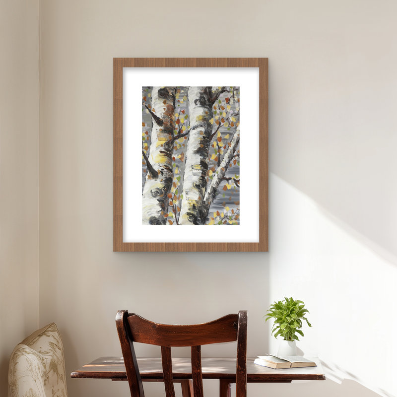 Budding White Birches - Office Seasons Framed Print Decor
