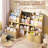 67" Extra Large Toy Organizers and Storage, Multifunctional Wood Toy Storage Cube Organizer with Rolling Bin,Pegboard & Bookshelf, Book Shelf Furniture for Nursery /Playroom/Kids Rooms,Natural Wood-1704355332-1704355355