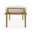 Heiden - Banc de salle à manger moderne en tissu beige et laiton antique