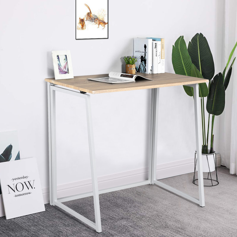 Nixon Metal Base Writing Desk, Oak/White