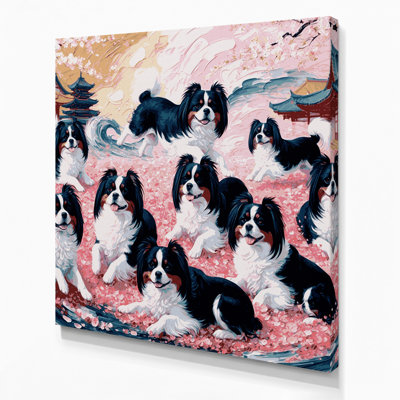 «Dogs Japanese Chin Beige», art mural sur toile