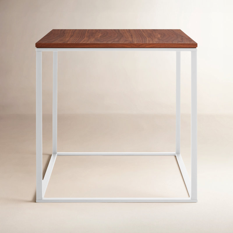 Table d'appoint Minimalista, Noyer, Blanc