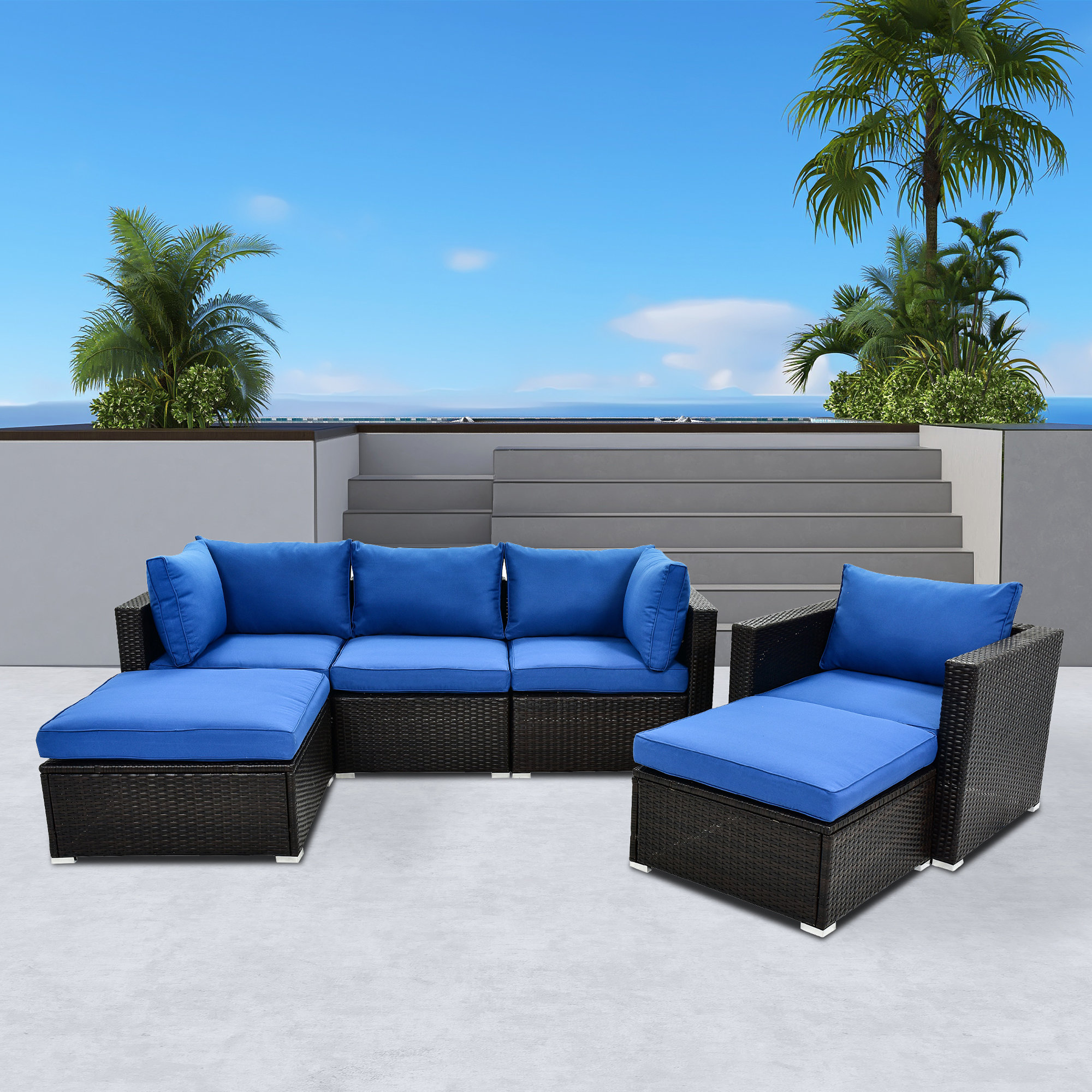 Latitude Run® 6 - Person Outdoor Seating Group with Cushions | Wayfair