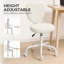 Fauteuil de bureau sans accoudoirs, coiffeuse de maquillage en tissu moderne en forme de cœur, roues pivotantes, hauteur réglable, blanc
