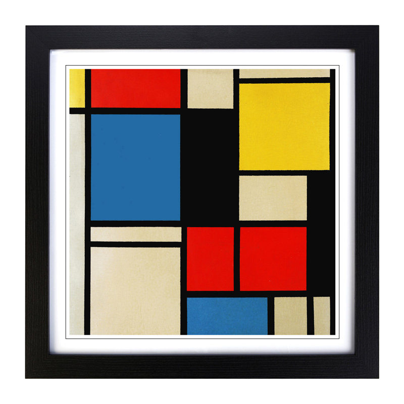 Piet Mondrian - Single Picture Frame Print, Black