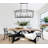 6-light Black Farmhouse Linear Lantern Chandelier