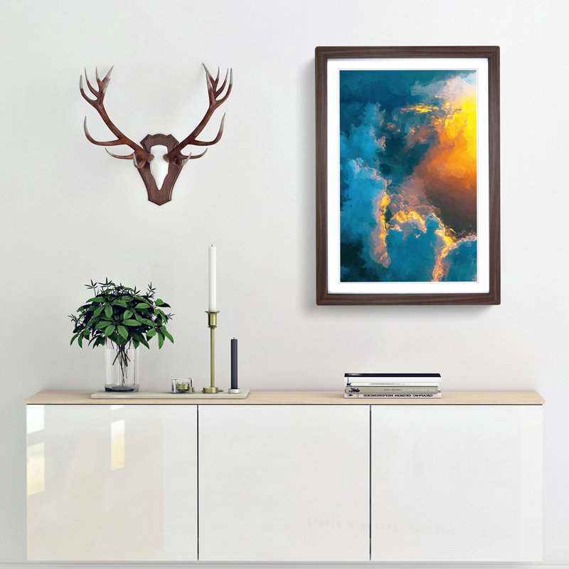 Light Through the Clouds in Abstract - Picture Frame Graphic Art Print, 48cm H x 36cm W x 2cm D, Walnut Framed