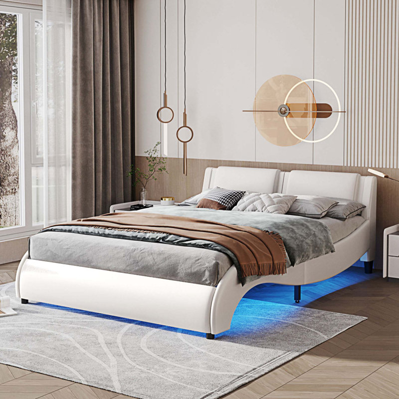 Grand lit plateforme Donjuan, Grand, Blanc