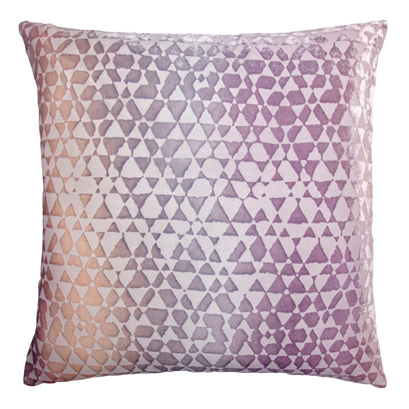 Triangles Square Velvet Pillow Cover & Insert, 20" x 20", Opal