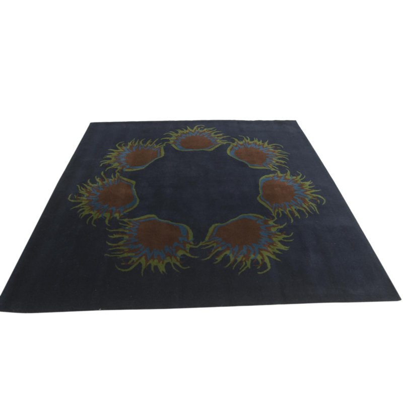 Tapis carré bleu marine Orlando
