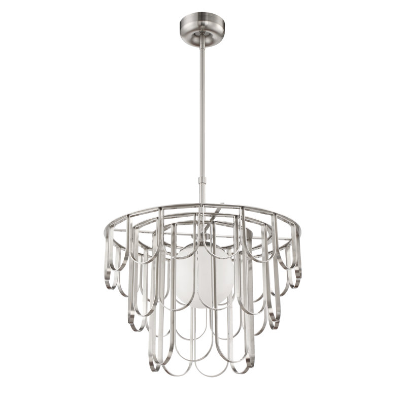 Hialmar 1 - Light Unique/Statement Pendant, Nickel, 67.8" H x 24" W x 24" D