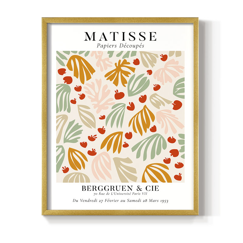 Matisse Lxxxix, reproduction encadrée - bois massif, H 28 po x l 22 po