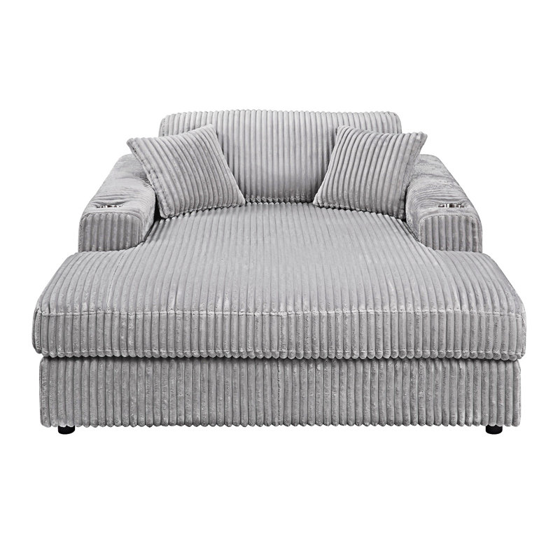 Chaise en velours côtelé avec coussins