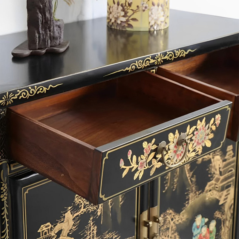 Hand-Painted Cabinet with Two Doors