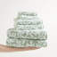 Ensemble de serviettes en jacquard floral 100% coton 550 g / m² vert sauge Skyler-124199597