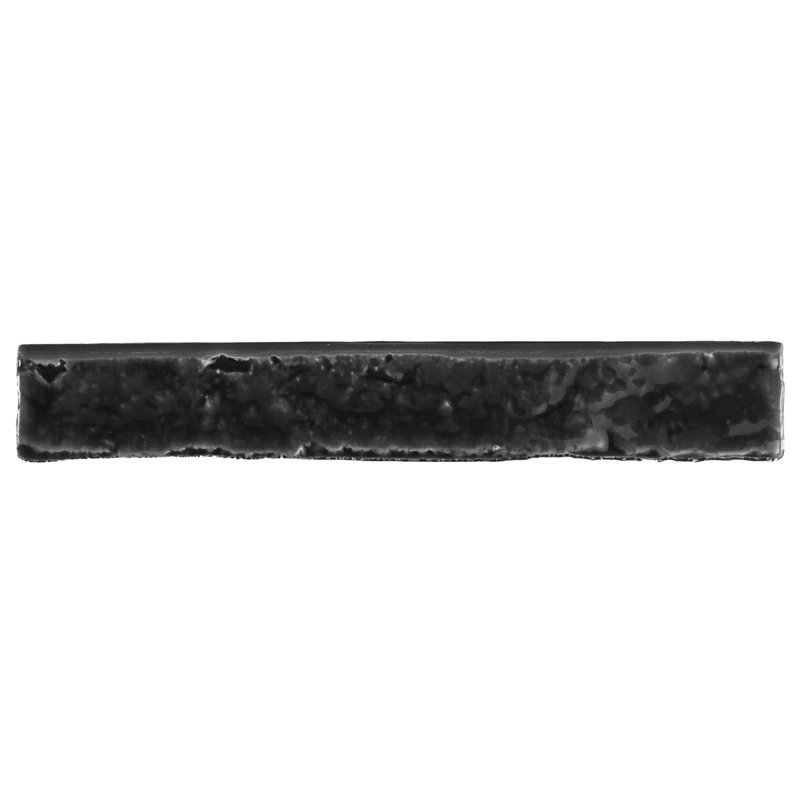 Glossy Coal Black Ceramic Bullnose Tile Trim