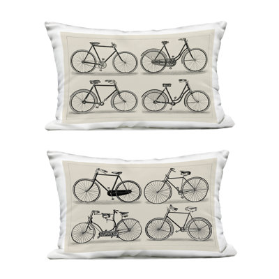 Coussin extérieur Stupell Industries Vintage Vélo Design par Vision Studio (ensemble de 2)