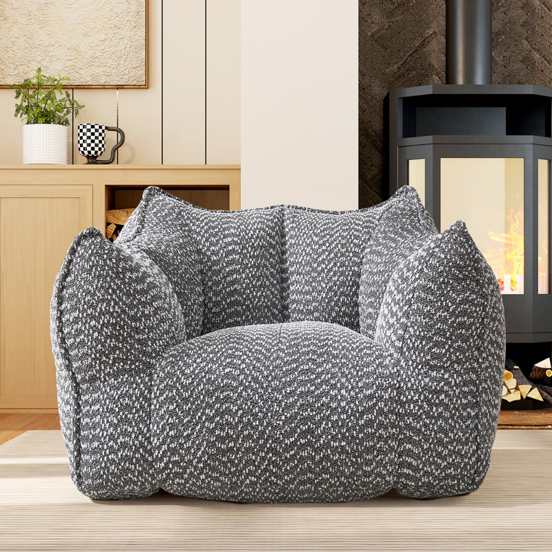 47.3" Wide Chenille Sofa Chair, 22" Seat Width & 24.4" Deep Seat, Black, Gray