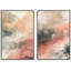 Coups de peinture abstraits, modernes et lumineux, grunge, vert, peinture encadrée, salon-101791619-101791616