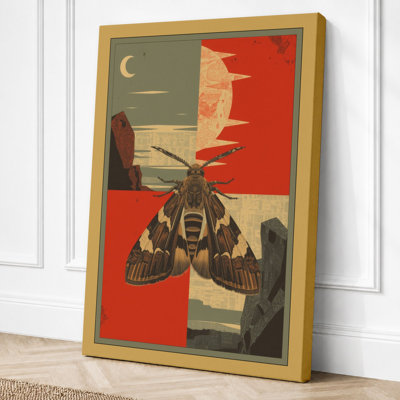 Locomotive at Night Geometric - Wrapped Canvas