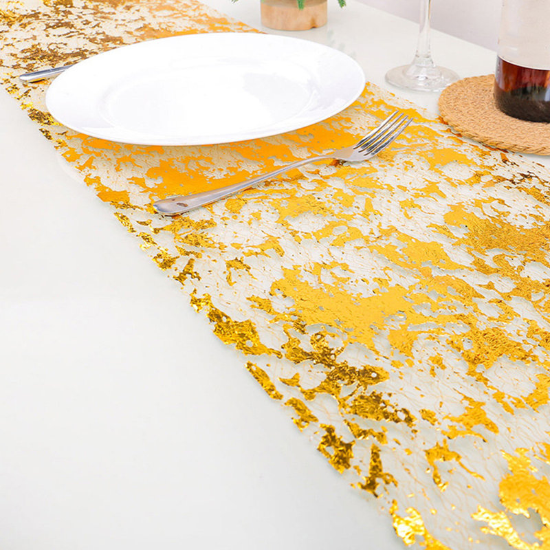 Chemin de table à paillettes en métal, Gold