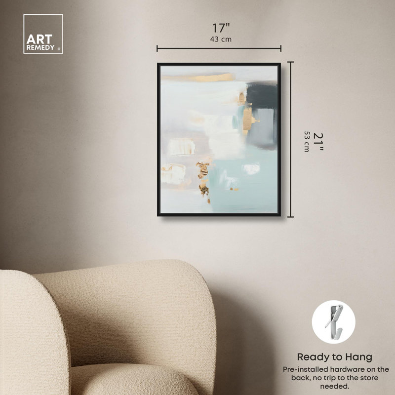 Toile «Misty Luxe I» par Art Remedy, H 21 po x l 17 po, Cadre flottant noir