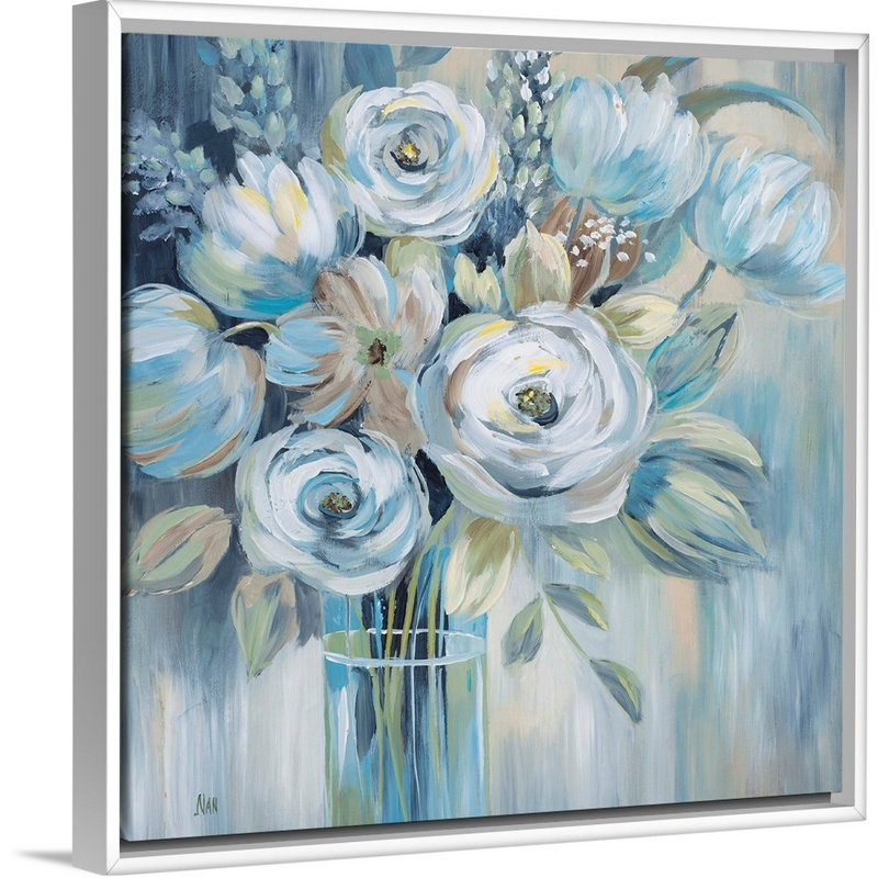 Flourish - reproduction d'art sur toile, H 31,7 po x l 31,7 po x P 1,75 po, Cadre flottant blanc