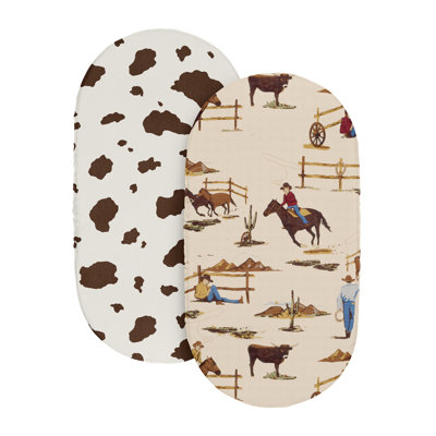 Wild West Cowboy 2 Pack Baby Bassinet Fitted Sheets by Sweet Jojo Designs
