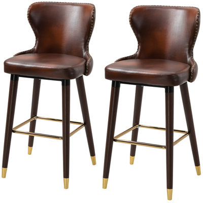 Hanah Upholstered Counter Stool with Solid Wood Frame