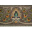 Tapis vert floral traditionnel 6 x 9