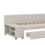 Lit plateforme simple tapissier en forme de L avec tiroirs-183397549