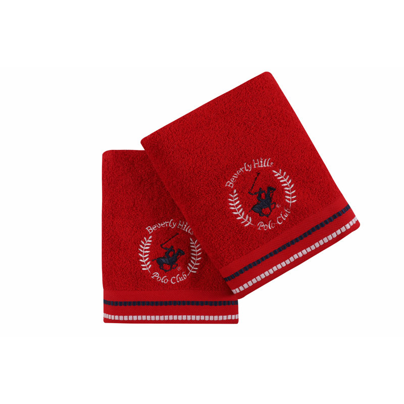 Ensemble de 2 essuie-mains 2 pièces 100% coton, Rouge