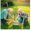Tabouret de jardin pliable rembourré Outsunny