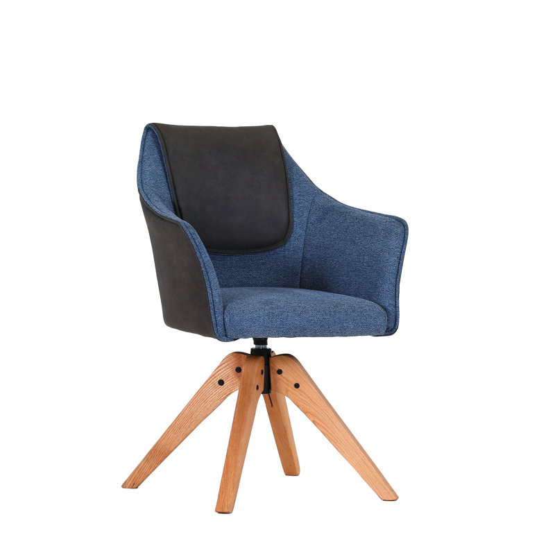 Tulare Upholstered Swivel Accent Chair, Blue
