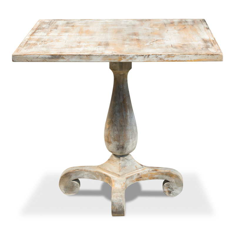 Square Solid Oak Dining Table, Gray Oak