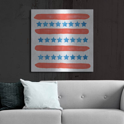 'Patriotic Pattern' by Erin Clark Metal Wall Art