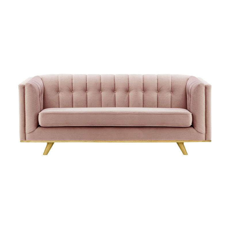 Badnath 3 Seater Velvet Sofa, Pink