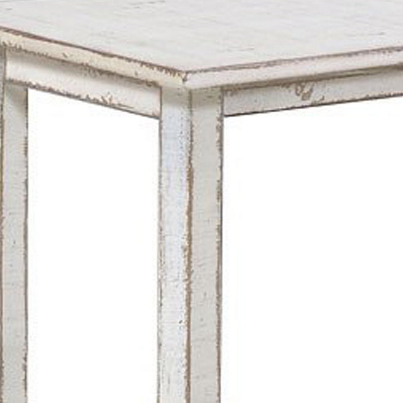 Rena Bar Height Dining Table | 48" Rectangular Top | Mahogany Wood, White, 42"H x 48"L x 24"W