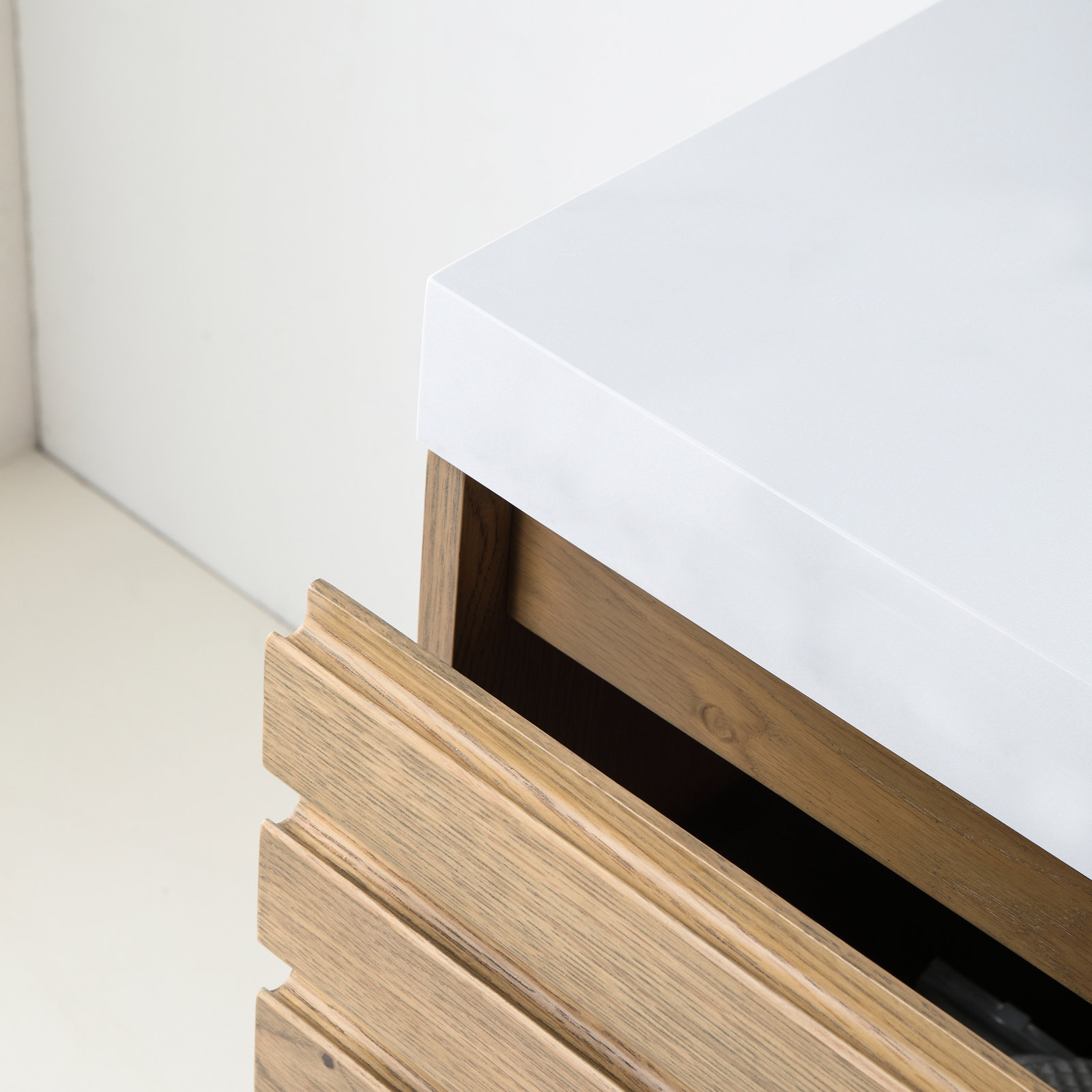 Heideman 36" Pecan Oak With Black Countertop, Tan, White
