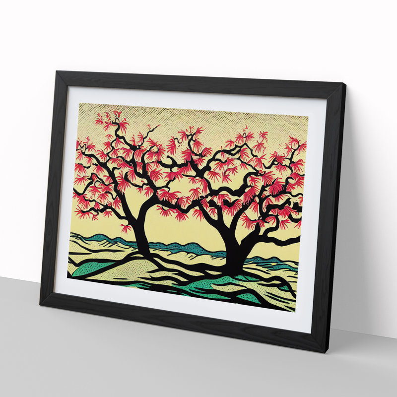 Excellent Trees - Single Picture Frame Painting, Black, 46cm H x 64cm W x 2cm D