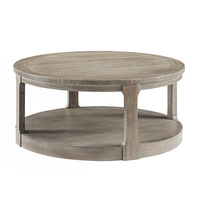 Large Curved 2 Tier Traditional Round Center Coffee Table With Wheels, Center Table
