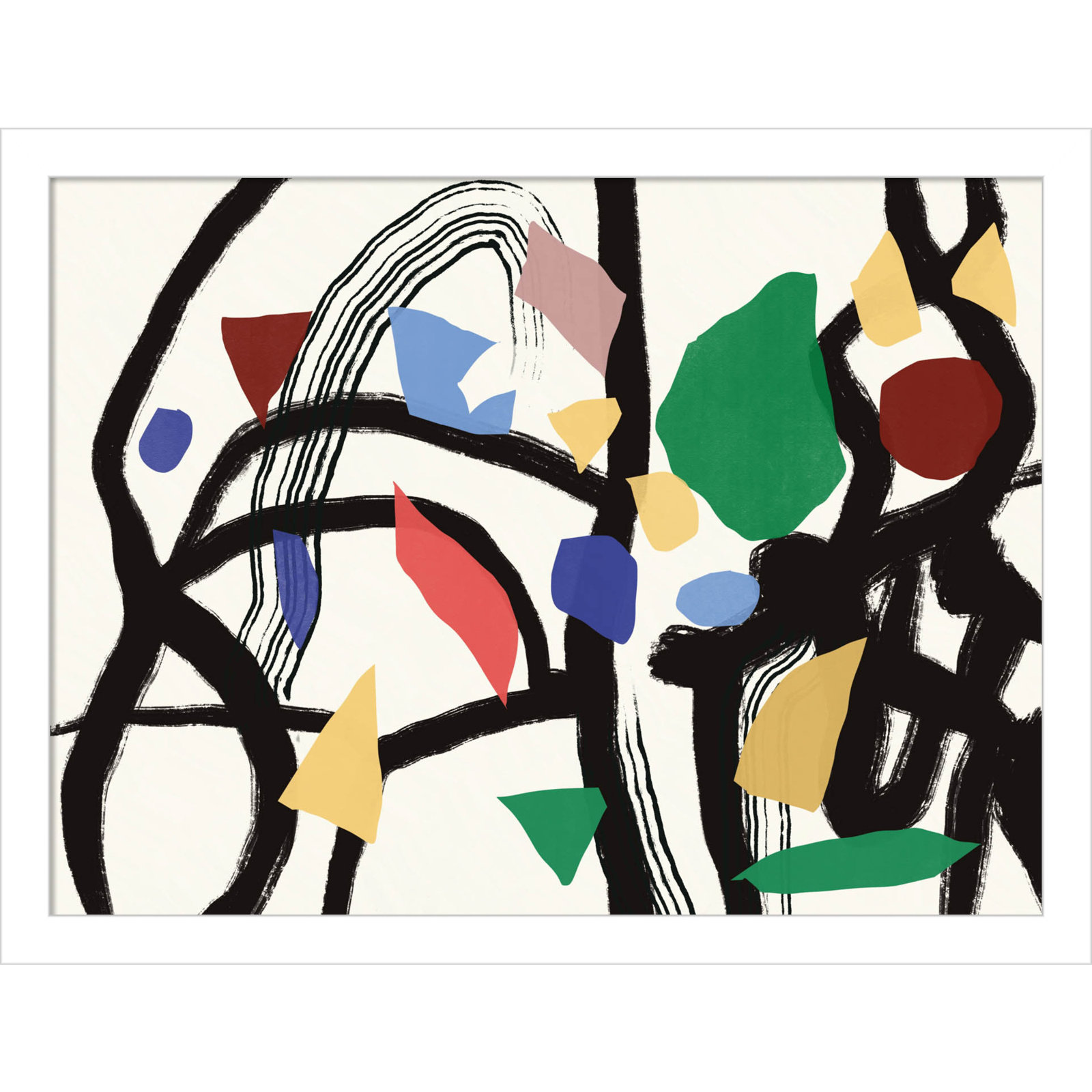 Colors in the Forest 03 by Little Dean Wood Framed Wall Art Print, 13" H x 17" W, White