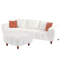 Canapé modulaire convertible de 111,81 pouces, canapé en L avec canapé en tissu, canapé moderne de style guimauve de style crème pour le salon et le bureau